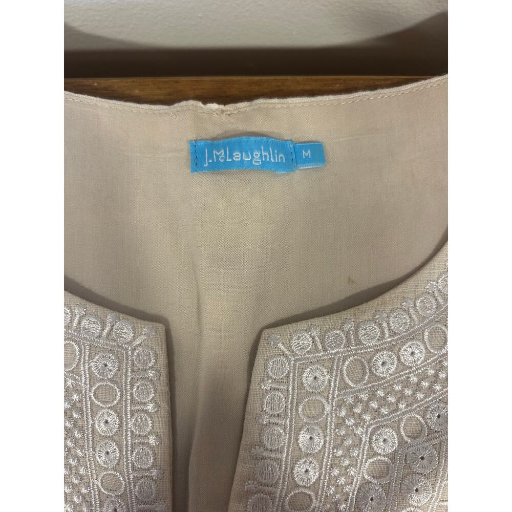 J MCLAUGHLIN Sz M 100% Linen Fully Lined Lightweight Coastal Beach Cottage-Core - Picture 5 of 10